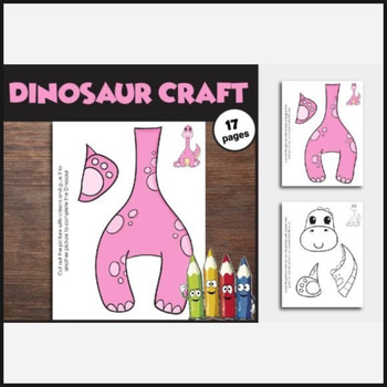 Preview of Dinosaur Preschool Crafts Tyrannosaurus Rex or T-Rex Craft and Coloring Pages