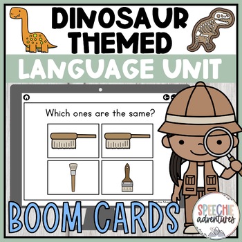 Preview of Dinosaur Early Language Activities for Speech Language Therapy Boom Cards