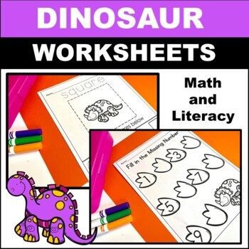 dinosaur worksheets preschool kindergarten by ready set learn tpt