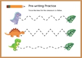 Dinosaur Prewriting Practice Worksheet Pre-School Daycare 