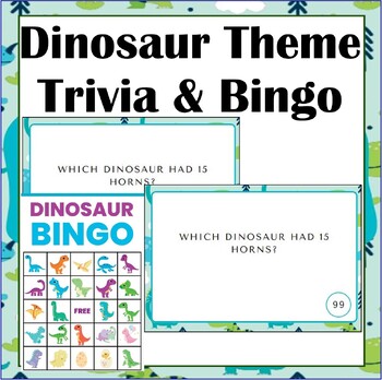 Preview of Dinosaur Printable Games- 100 Trivia Cards and 16 Bingo Sheets