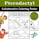 Dinosaur Pterodactyl Collaborative Coloring Poster | End o