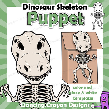 Preview of Dinosaur Craft Activity Puppet | Dinosaur Skeleton | Fossil