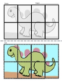 Dinosaur Puzzle: Practice cutting and pasting - PreK Toddler
