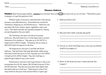 dinosaur reading comprehension passages cambridge esl stage 3 unit 6