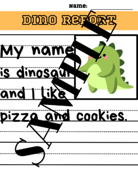 Preview of Dinosaur Report: Handwriting and Drawing Worksheet