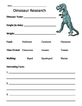 Preview of Dinosaur Research Paper