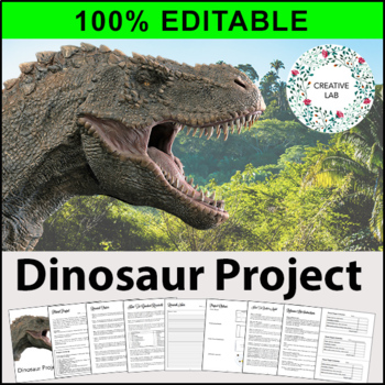 Preview of Dinosaur Research Project -  100% Editable