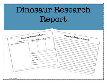Preview of Dinosaur Research Report