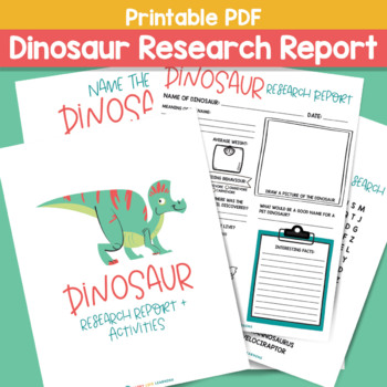 Preview of Dinosaur Research Report, Dinosaur Name Search & Name the Dinosaur Activity