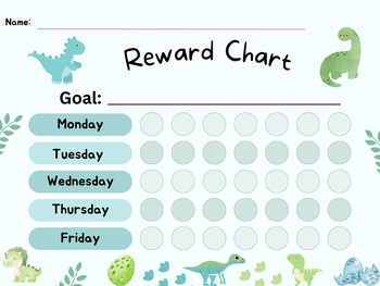 Preview of Dinosaur Reward Chart