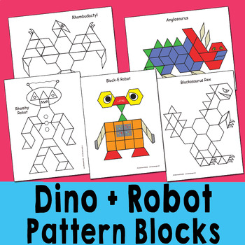 Preview of Dinosaur & Robot Pattern Block Activity - HeidiSongs