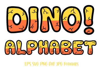 Preview of Dinosaur Rock Prehistoric Alphabet Letter Font Lettering