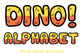 Dinosaur Rock Prehistoric Alphabet Letter Font Lettering