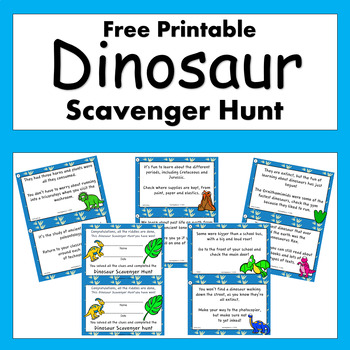 Preview of Dinosaur Scavenger Hunt (FREE Printable)