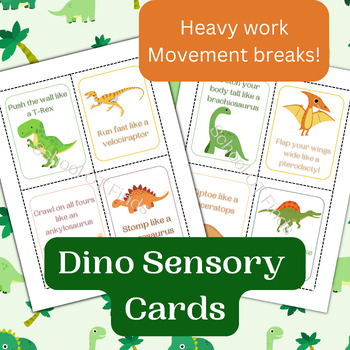 Brain Breaks Movement Cards Dinosaur Dino Theme by Cameron Brazelton