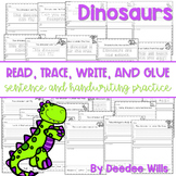 Dinosaur Sentence Writing Read, Trace, Glue, and Draw