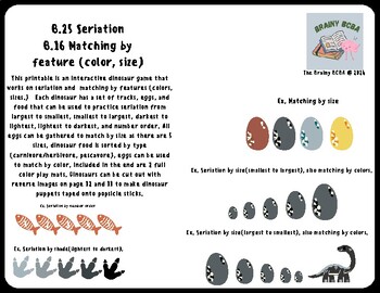 Preview of Dinosaur Seriation and matching activity Compatible with B.25 and B.16