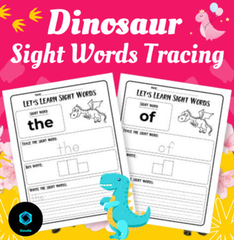 Preview of Dinosaur Sight Words Tracing