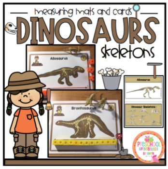 Preview of Dinosaur Skeleton Measuring Mats and Cards