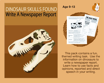 Preview of Dinosaur Skulls Found: Write A Newspaper Report (9-13 years)