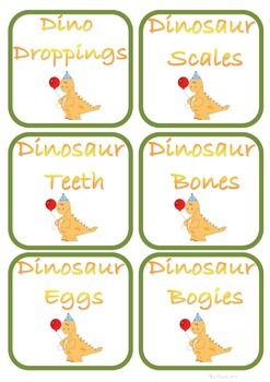 Preview of Dinosaur Snack Signs