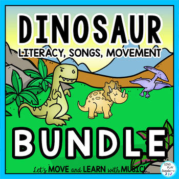 Preview of Dinosaur Songs, Poems, Literacy and Movement Activities BUNDLE