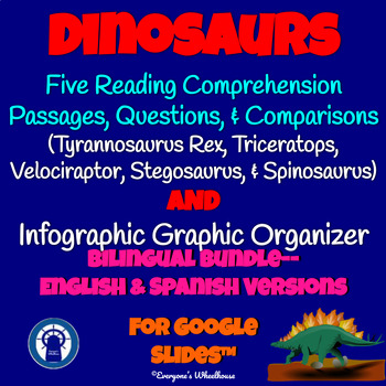 Preview of Dinosaur Species Money-Saving Bilingual Bundle for Google Slides™