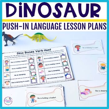 Preview of Dinosaur Speech Therapy Push-In Language Lesson Plan Guides