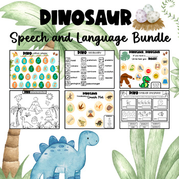 Preview of Dinosaur Speech and Language Bundle: Writing, Concepts, Vocabulary, Articulation