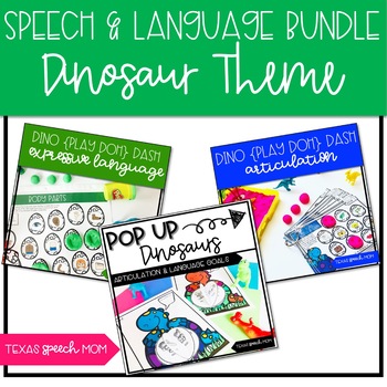 Preview of Dinosaur Themed Speech Therapy Activities BUNDLE