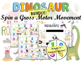 Preview of Dinosaur Spin a Gross Motor Movement BUNDLE