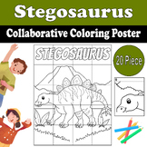 Dinosaur Stegosaurus Collaborative Coloring Poster | End o