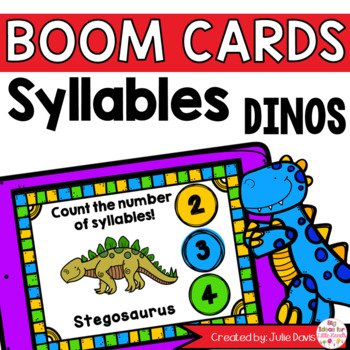 Preview of Dinosaur Syllable Counting Digital Game Boom Cards