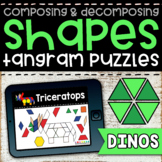 Dinosaur Tangram Shape Puzzles | BOOM CARDS
