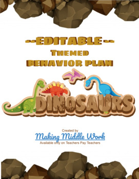 Preview of Dinosaur Theme Behavior Chart- Now with link to EDIT in GSlides!