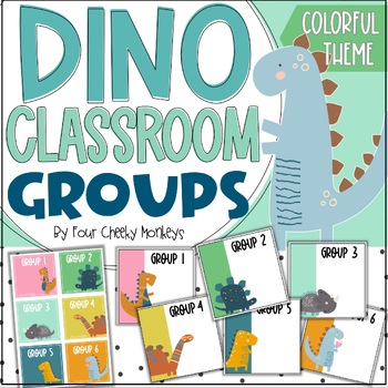 Preview of Dinosaur Theme Classroom Decor //  Editable Rotation Groups / Reading Groups
