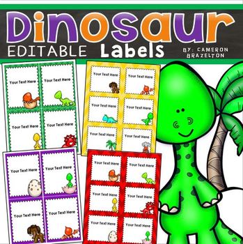 Preview of Dinosaur Theme Classroom Labels Decorations Editable