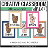 Dinosaur Theme Editable Hand Signal Posters