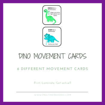 Prehistoric Dinosaur Brain Breaks - (24 Prehistoric Dinosaur Movement Cards)