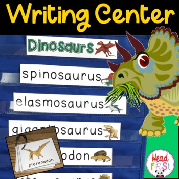 Preview of Dinosaur Vocabulary Words Picture Cards for Writing Center Write the Room ESL
