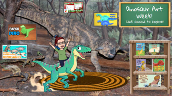 Preview of Dinosaur Themed Bitmoji Classroom Template- Fully Customizable