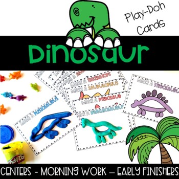 Preview of Dinosaur Themed Center Play-Doh Fine Motor Fun | Morning Work | Early Finishers
