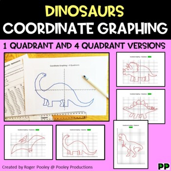 Preview of Dinosaur Themed Coordinate Plane Graphing Pictures