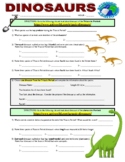 Dinosaur Time Periods Webquest (Fossils / Jurassic / Science)