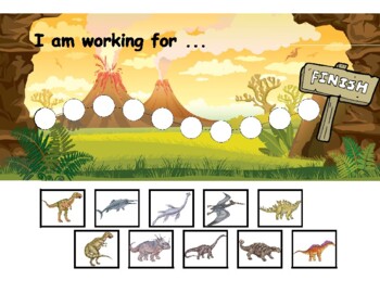 Preview of Dinosaur Token Board (Style 1-10) (ABA/ RBT APPROVED)