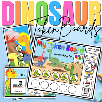Preview of Dinosaur Token Board Reward Chart with First Then Schedule