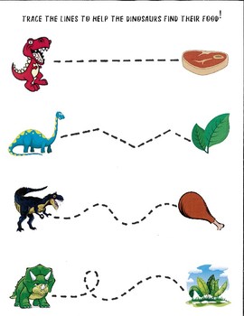 dinosaur tracing page by early childhood resource center tpt