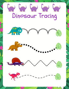 Preview of Dinosaur Tracing Worksheet