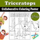 Dinosaur Triceratops Collaborative Coloring Poster | End o